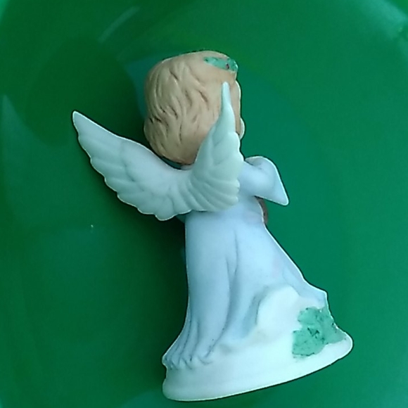 ๐ผ Vintage Porcelain Girl Angel Harp 3 1/2โ - Picture 7 of 16